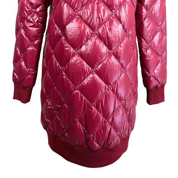 NWOT Jijil Quilted Down Puffer Coat • Burgundy • Size IT 42 / US 6 - Picture 6 of 8